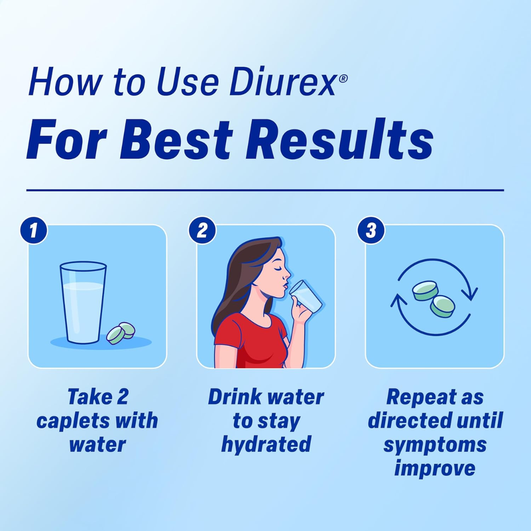 Diurex Ultra Re-Energizing Water Pills Relieves Water Bloat, 80 Pills