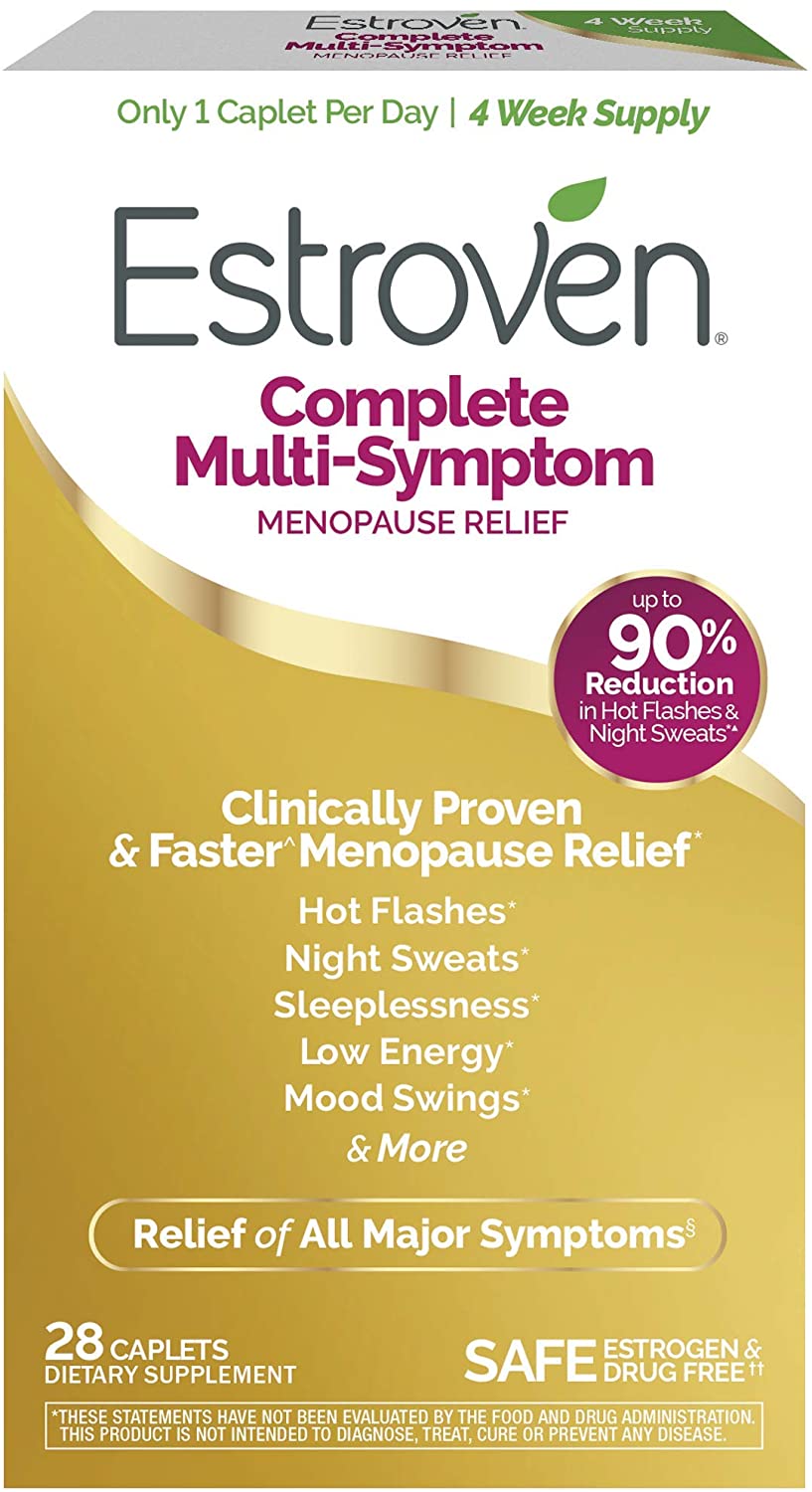 Estroven Complete Multi-Symptom Menopause Relief Supplement, 28 Caplets