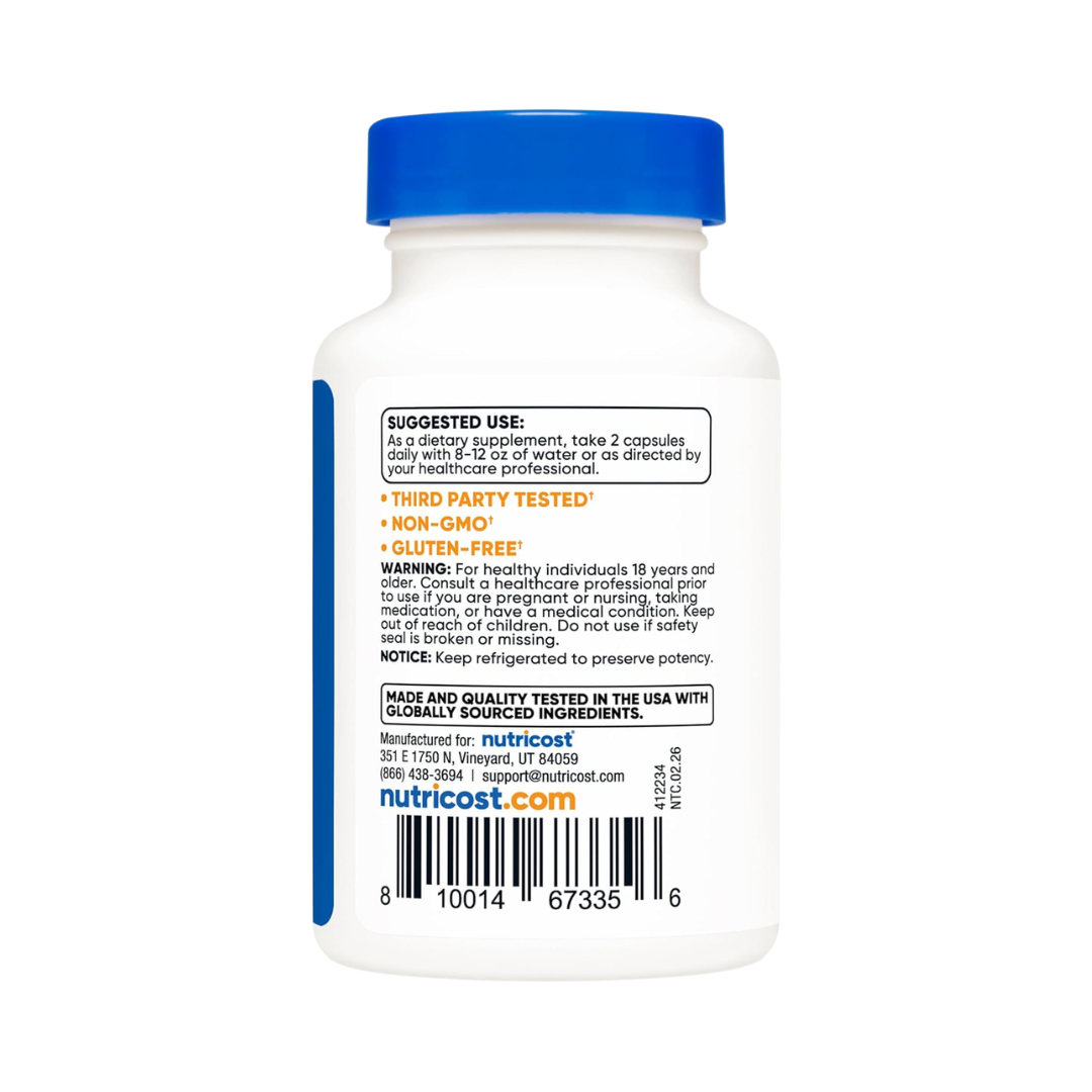 Nutricost NMN (B-Nicotinamide Mononucleotide) 500 mg, 60 Capsules