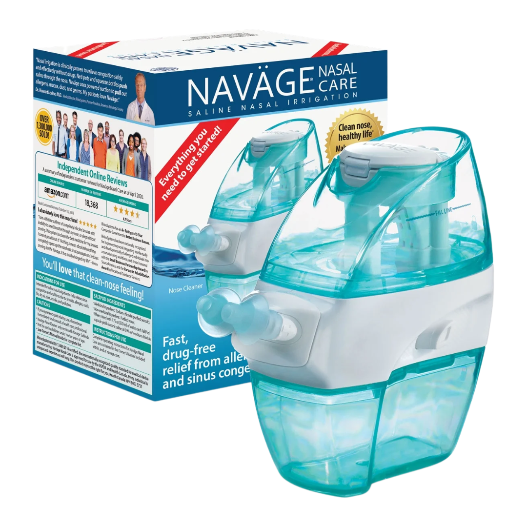 Navage Nasal Care Saline Irrigation Nose Cleaner & 20 SaltPod Capsules