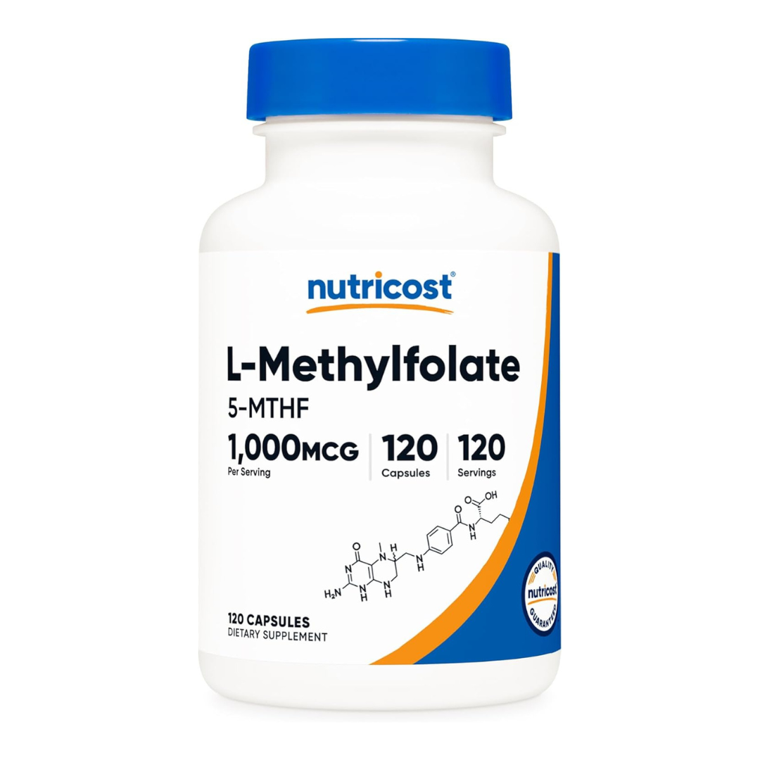 Nutricost L-Methylfolate 5-MTHF 1000mcg Supplement 120 Capsules