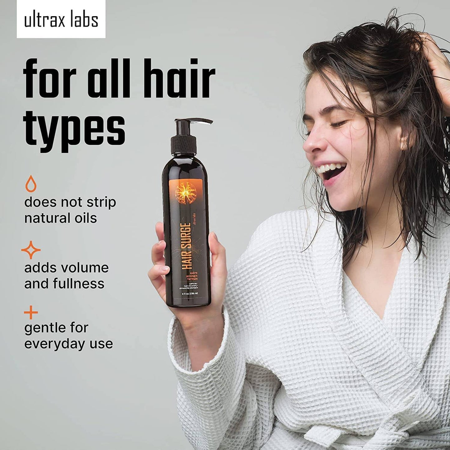 Ultrax Labs Hair Surge Extra Strength Formula Caffeine Hair Recovery Shampoo, 8 fl.oz / 236ml