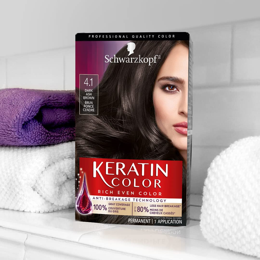 Schwarzkopf Keratin Color Permanent 1 Application (4.1 Dark Ash Brown)