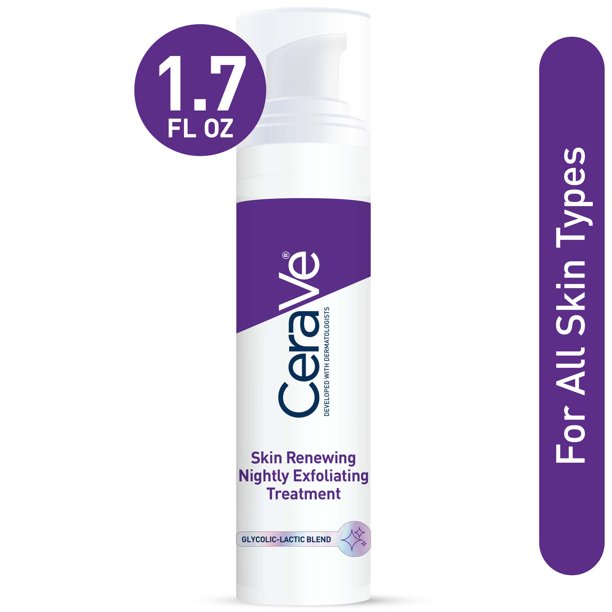 CeraVe Skin Renewing Nightly Exfoliating  Anti-Aging Face Serum, 1.7oz 50ml NO BOX