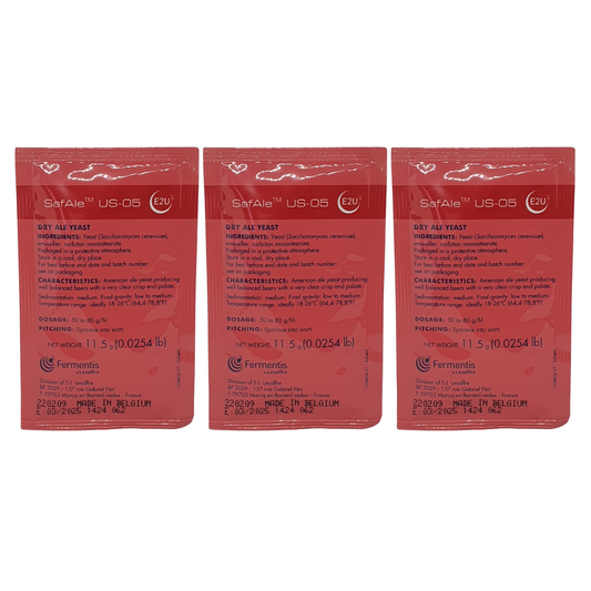 SafAle US-05 Dry Ale Yeast 11.5g Pack of 3