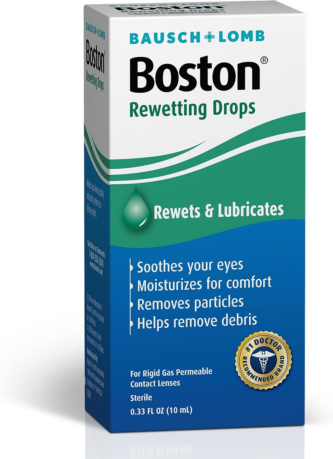 Bausch And Lomb Boston Rewetting Drops For Contact Lenses, 0.33 FL oz / 10 mL