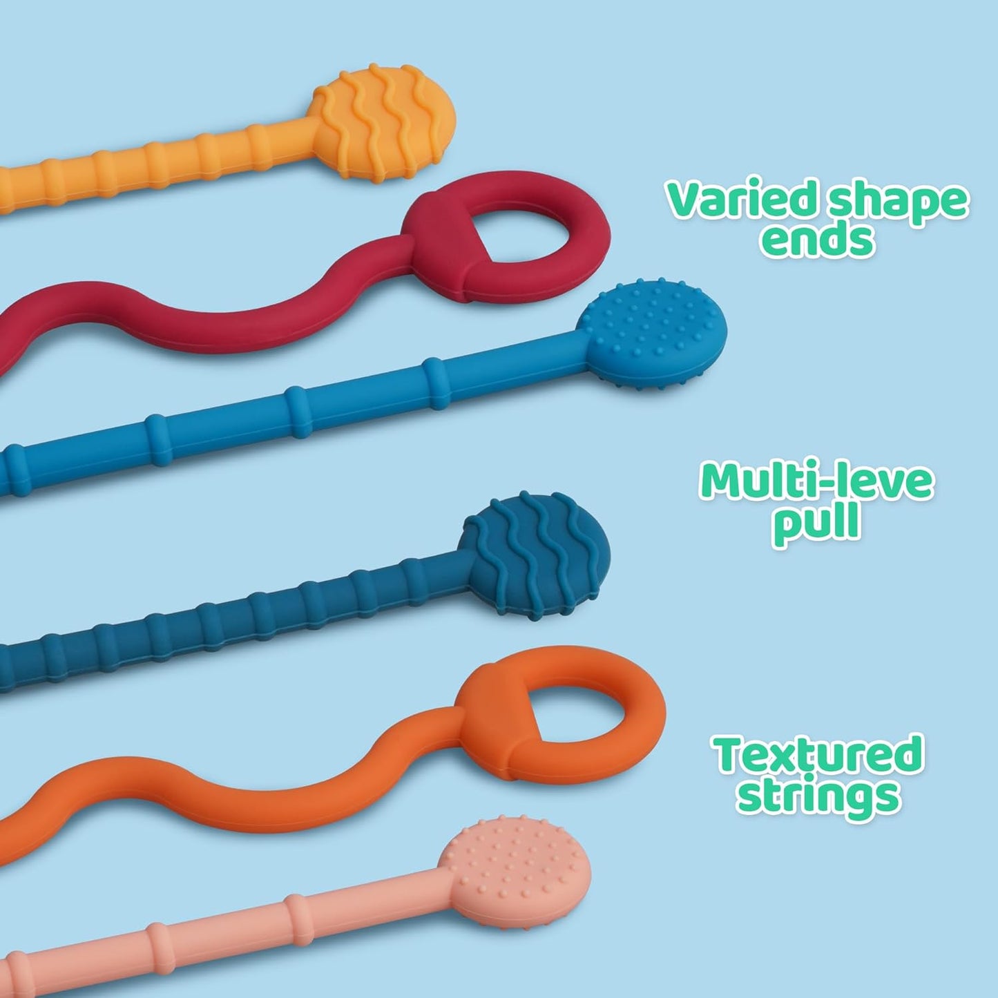 LiKee Montessori Sensory Toys for Toddlers Silicone Baby Teething Strings for 1+ Years Old