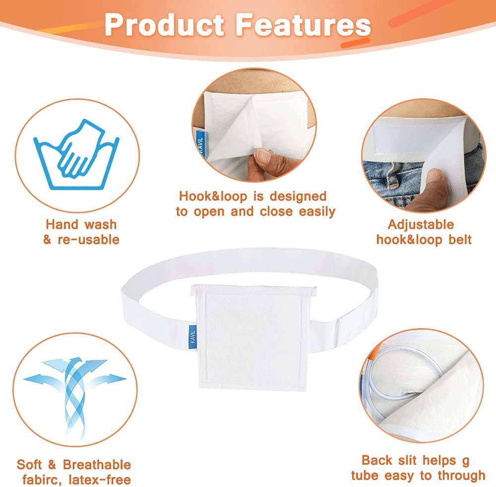 Kavil G Tube Holder Belt Pads Drainage Medical Abdominal Dialysis (28 in x 37 in)