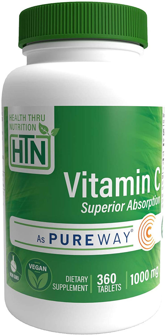 Health Thru Nutrition Vitamin C as Pureway-C Superior Absorption 1000mg, 360 Tablets