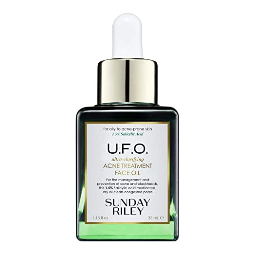 Sunday Riley U.F.O. Ultra Clarifying Acne Treatment Face Oil 1.5% Salicylic Acid 1.18 Fl Oz (35ml)