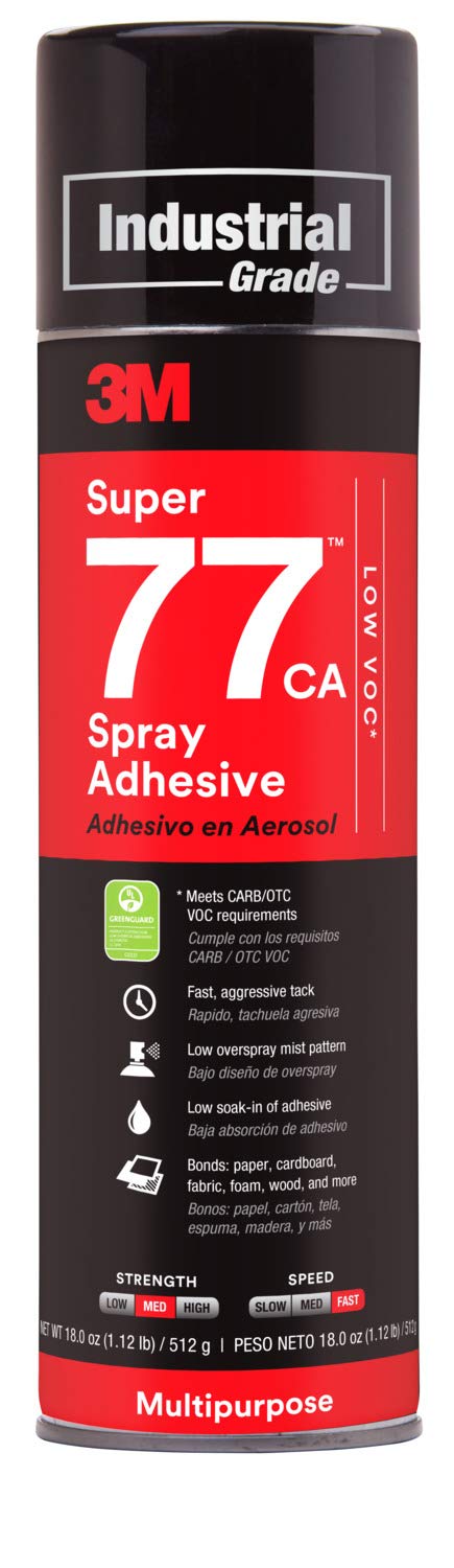 3M Super 77 CA Spray Adhesive Low VOC* 18.0 Oz / 512g