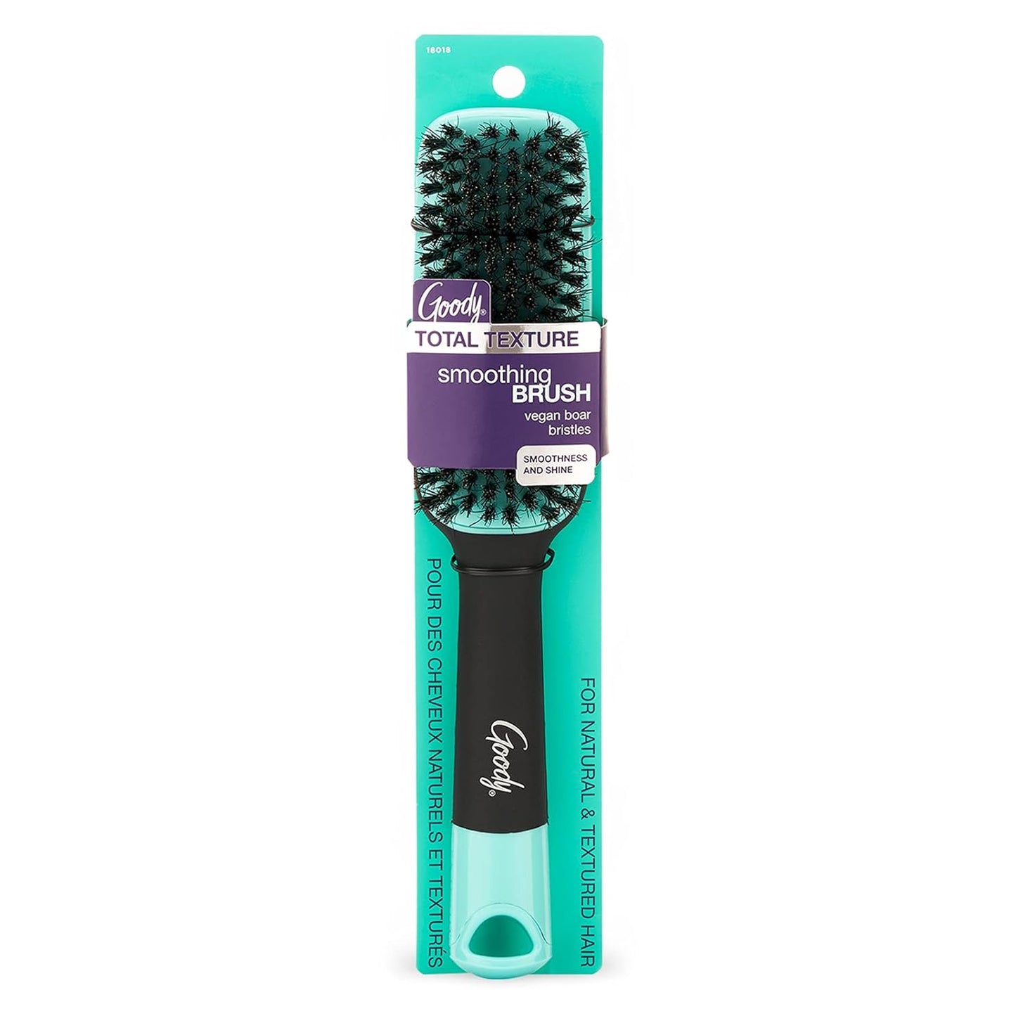 Goody Total Texture Smoothing Brush with Vegan Bore Bristles for Natural & Textured Hair 18018