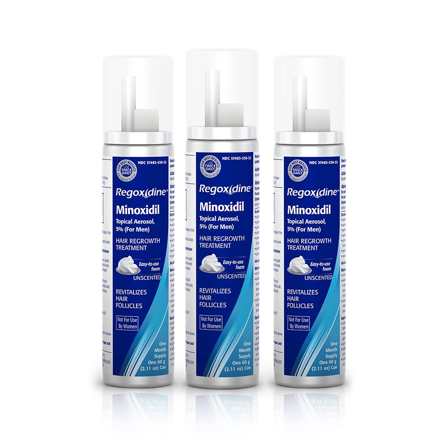 Regoxidine 5% Topical Aerosol Minoxidil Foam for Men Hair Regrowth Treatment Unscented PACKAGING MAY VARY