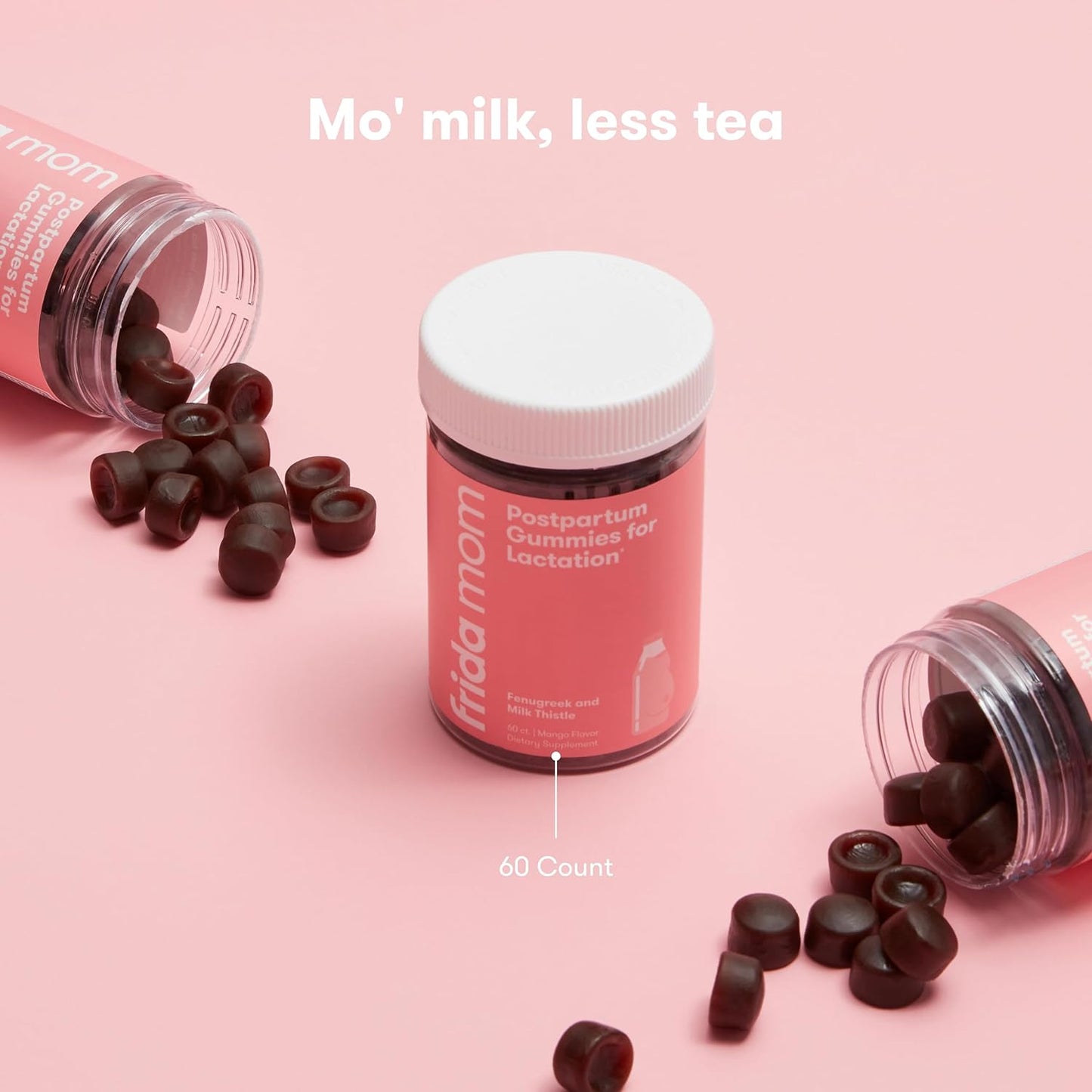 Frida Mom Postpartum Gummies Fenugreek and Milk Thistle Mango Flavor 60 Count