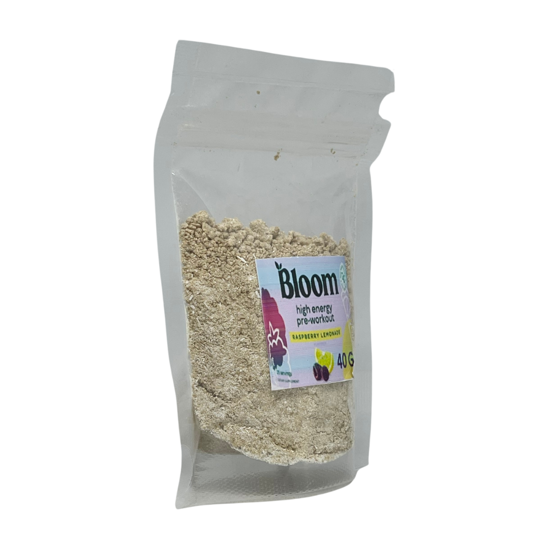 Trial Size Bloom High Energy Pre-Workout Powder Raspberry Lemonade, 40 g