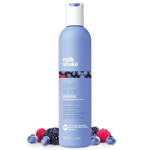 Milk Shake Silver Shine Purple Shampoo For Blond Or Grey Hair With Organic Blueberry 10 FlOz (300ml)