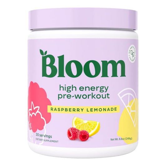Bloom High Energy Pre-Workout Raspberry Lemonade 30 Servings 8.8oz / 249g