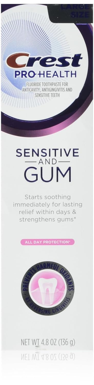 Crest Pro Health Sensitive and Gum Fluoride for Anti Cavity Toothpaste All Day Protection 4.8 oz , 136 g NO BOX