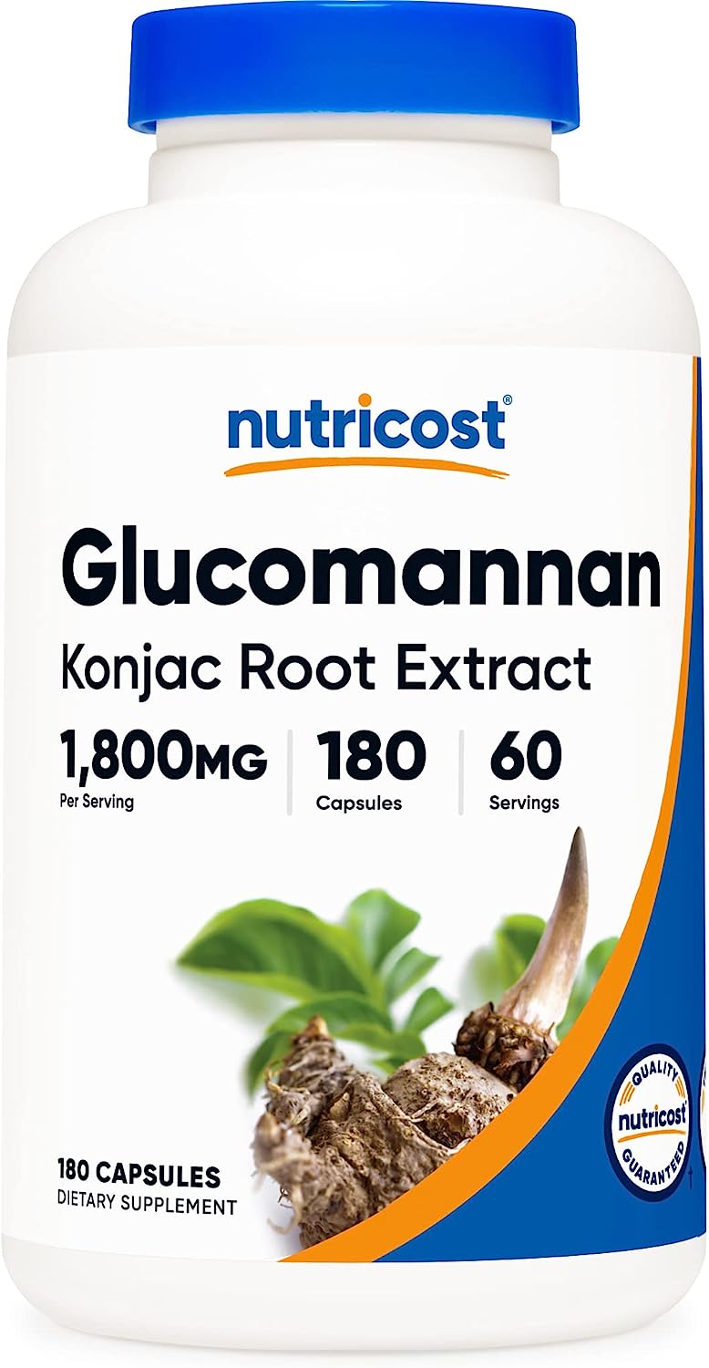 Nutricost Glucomannan Konjac Root Extract 1,800mg, 180 Capsules
