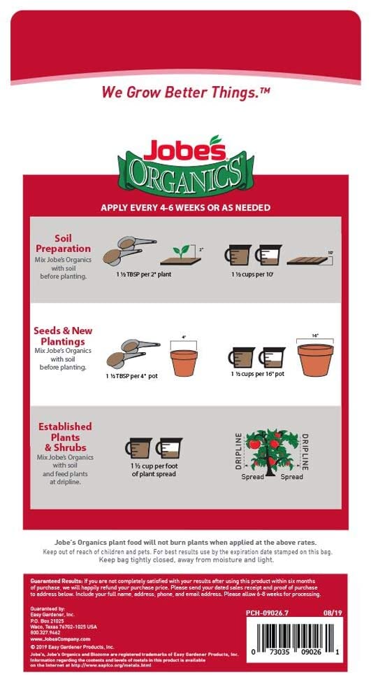 Jobe’s Organics Vegetable & Tomato Granular Plant Food, 4lbs, 2-5-3