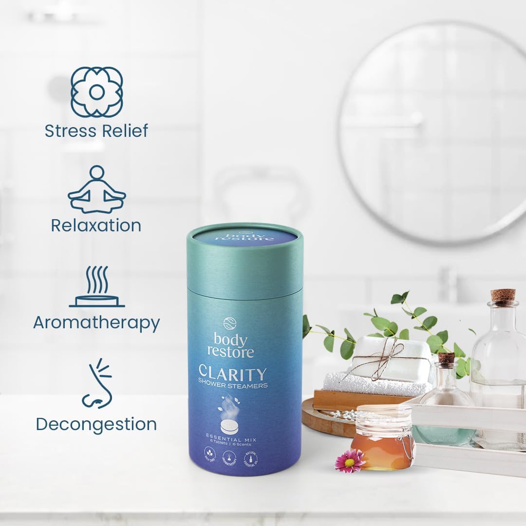 Body Restore Clarity Shower Streamers Essential Mix 6 Tablets | 6 Scents