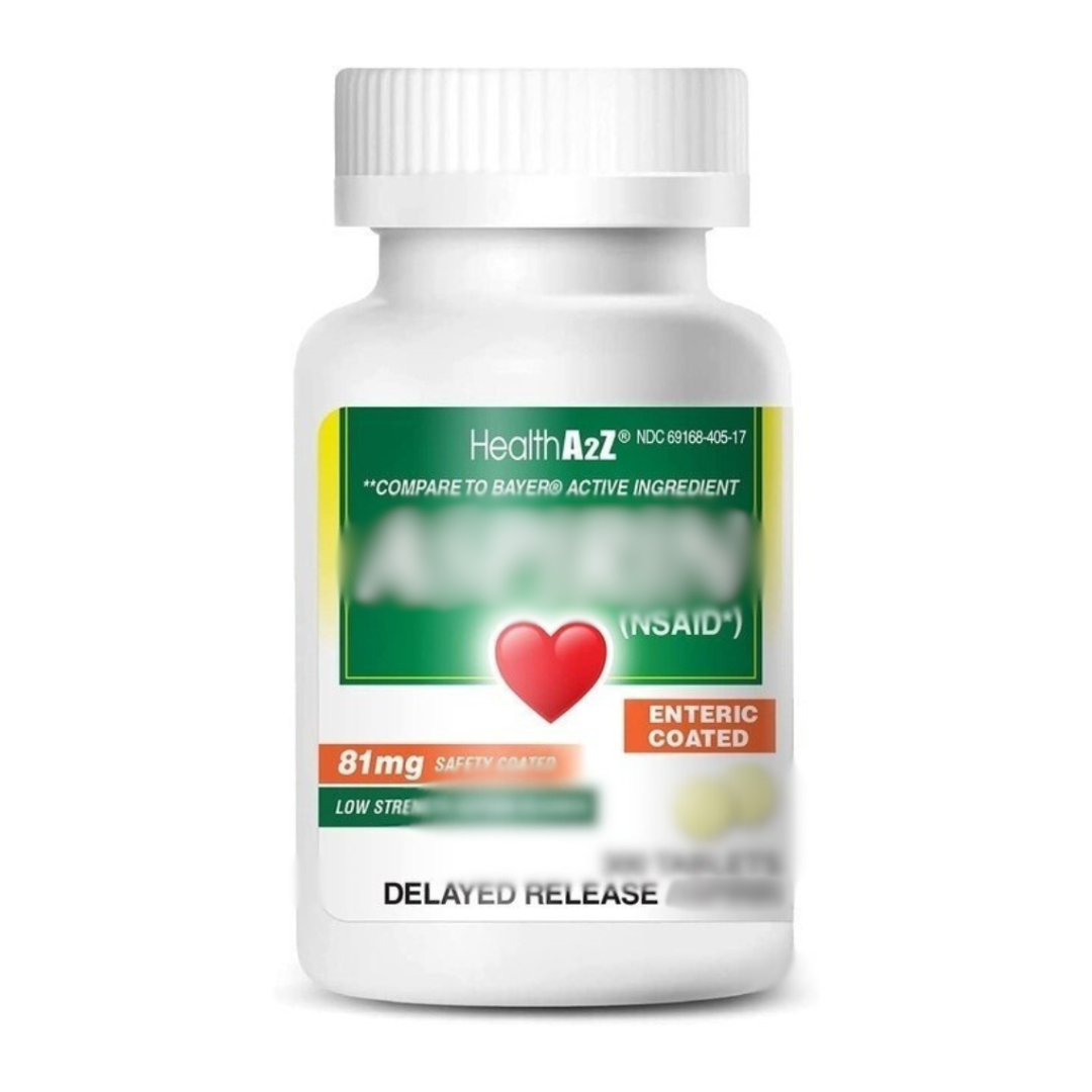 HealthA2Z Low Strength Enteric Coated 81mg Tablets, 300 Count