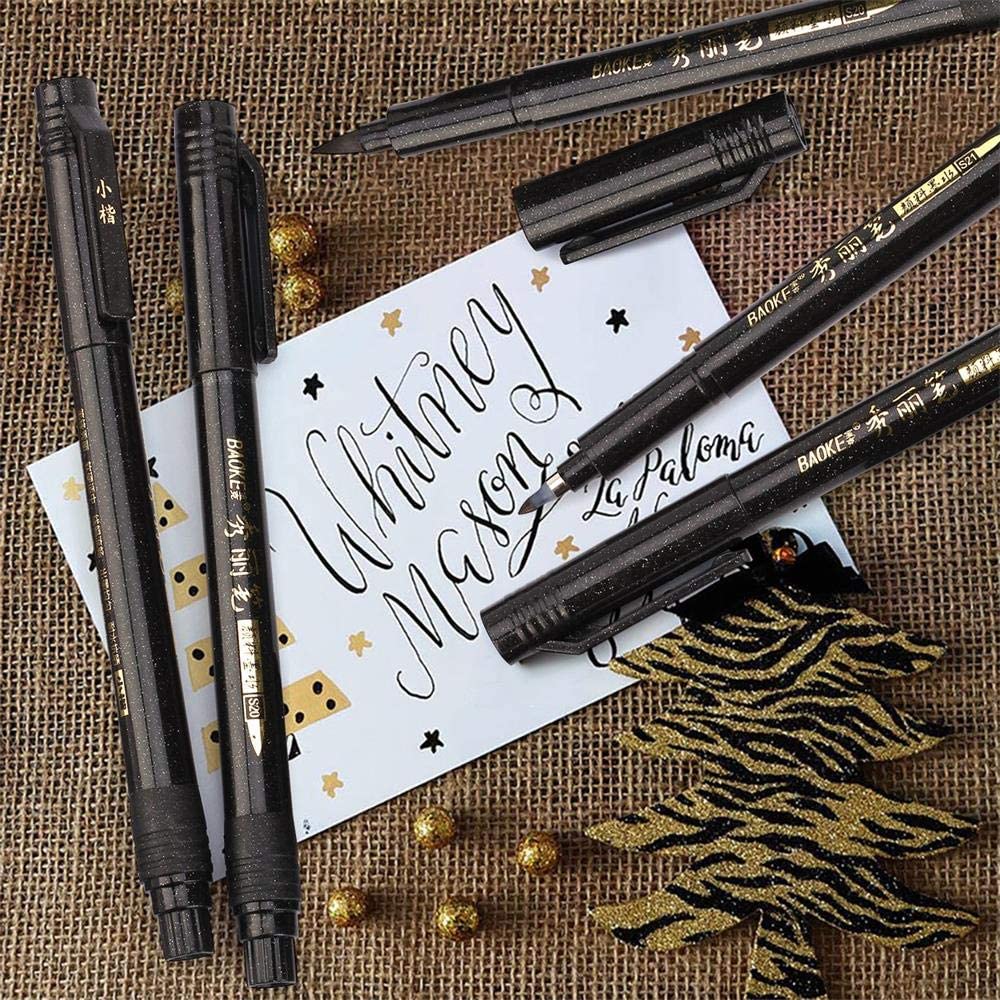 Misulove Hand Lettering Pens, Calligraphy (6 Pack)