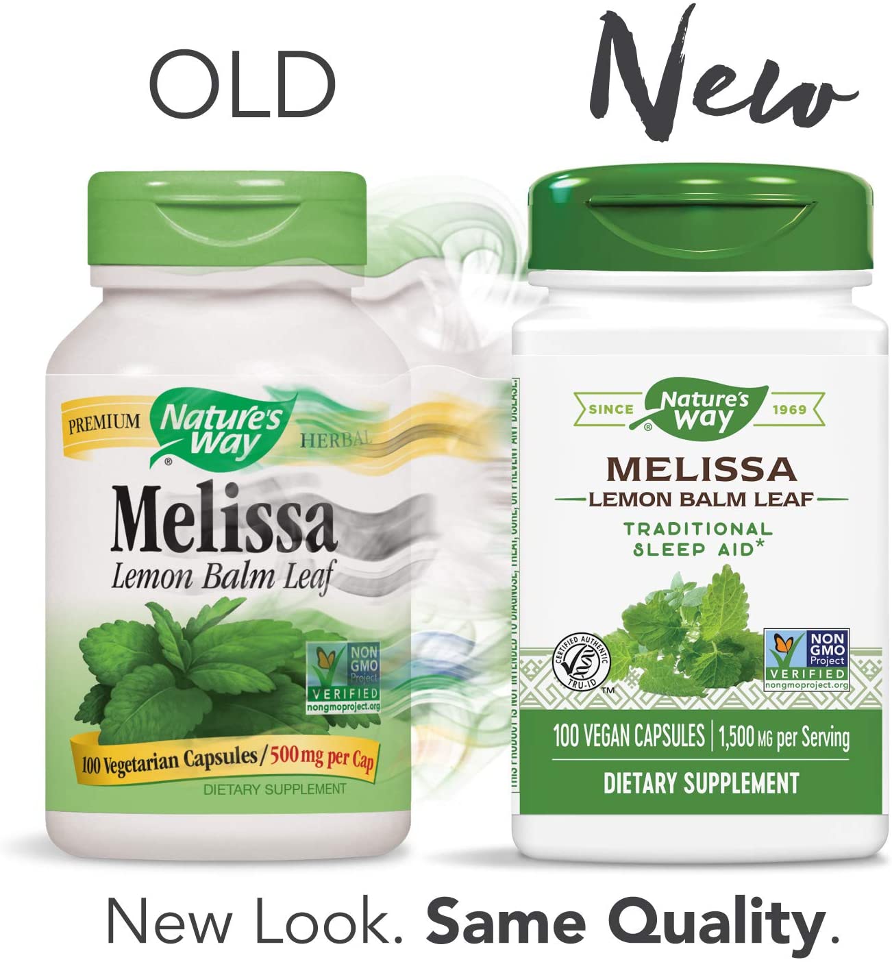 Nature's Way Melissa Lemon Balm Leaf Traditional Sleep Aid, 1500mg Per Serving, 100 Vegan Capsules