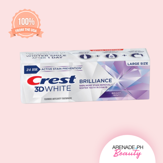 Crest 3D White Brilliance Teeth Whitening Toothpaste, Bright Mint, 121 g /  4.3 oz