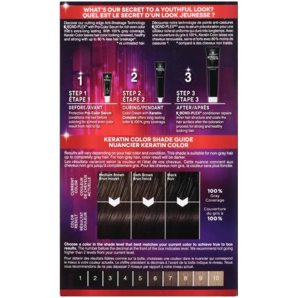 Schwarzkopf Keratin Color Permanent 1 Application (4.1 Dark Ash Brown)
