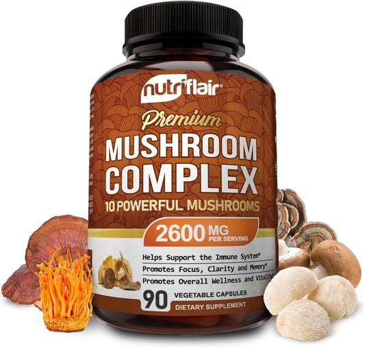 Nutriflair Mushroom Complex 2600mg (90 Vegetable Capsules)