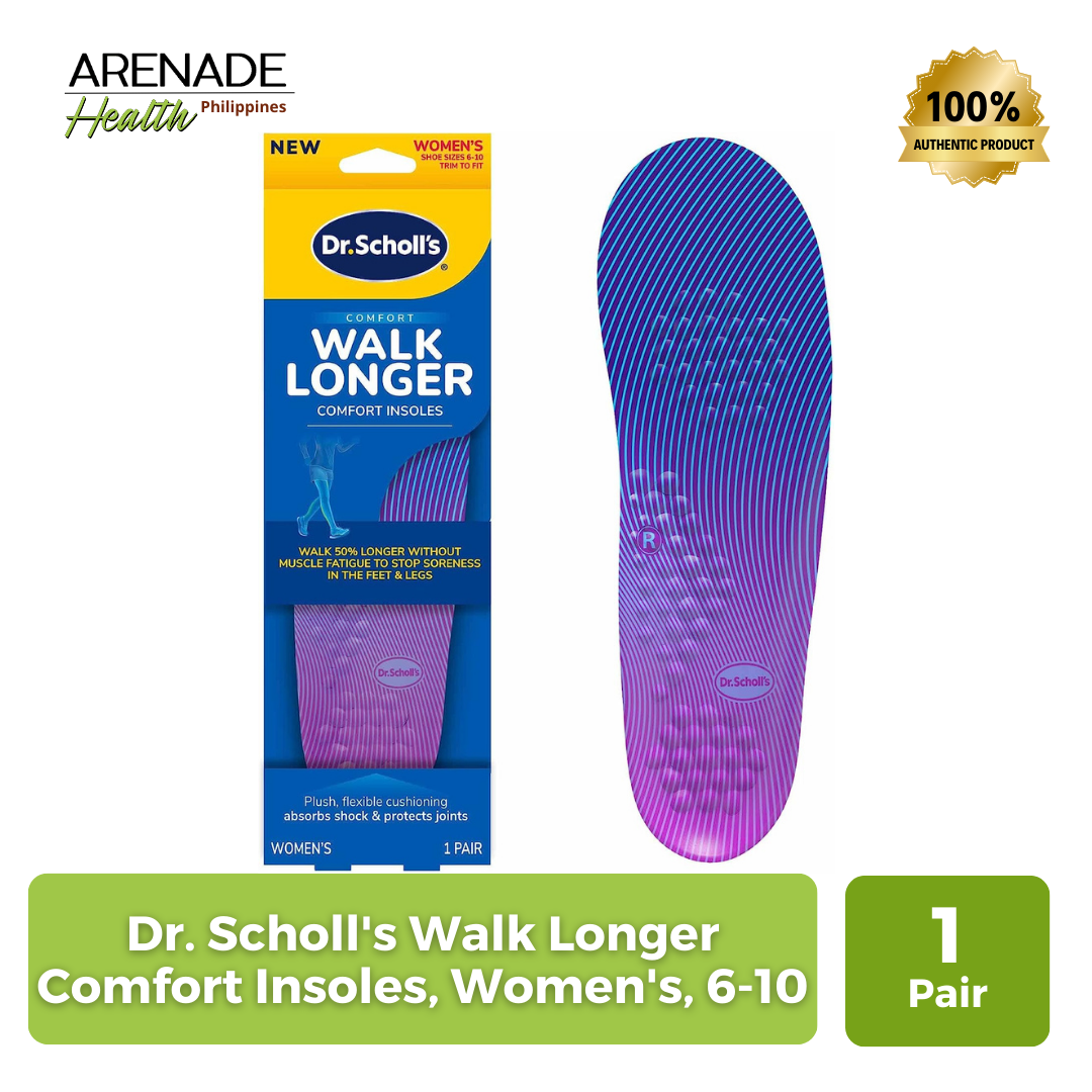 Dr. Scholl's Walk Longer Comfort Insoles, Women's Size: 6-10 (1 Pair)