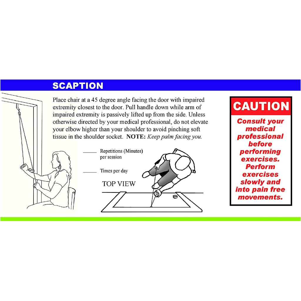 Economy Overhead Overdoor Shoulder Therapy Exercise Pulley System, Plastic Handles (Blue)