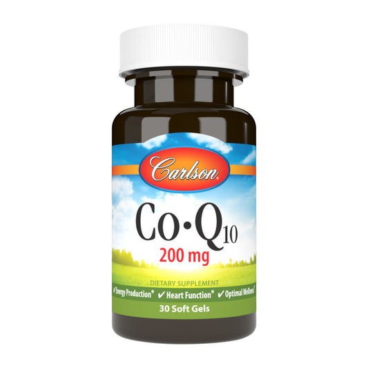 Carlson Labs CoQ10 Energy Production Heart Function Optimal Wellness Gluten-Free 200mg 30softgels