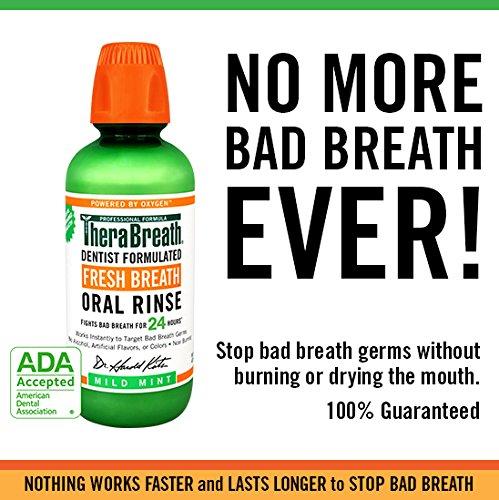 TheraBreath 24-Hour Fresh Breath Dentist Formulated Oral Rinse, Mild Mint Flavor 16 oz (Pack of 2)
