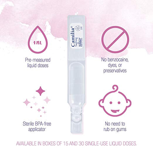 Boiron Camilia, 30 Doses, Homeopathic Medicine for Teething Relief 0.034 fl.oz each