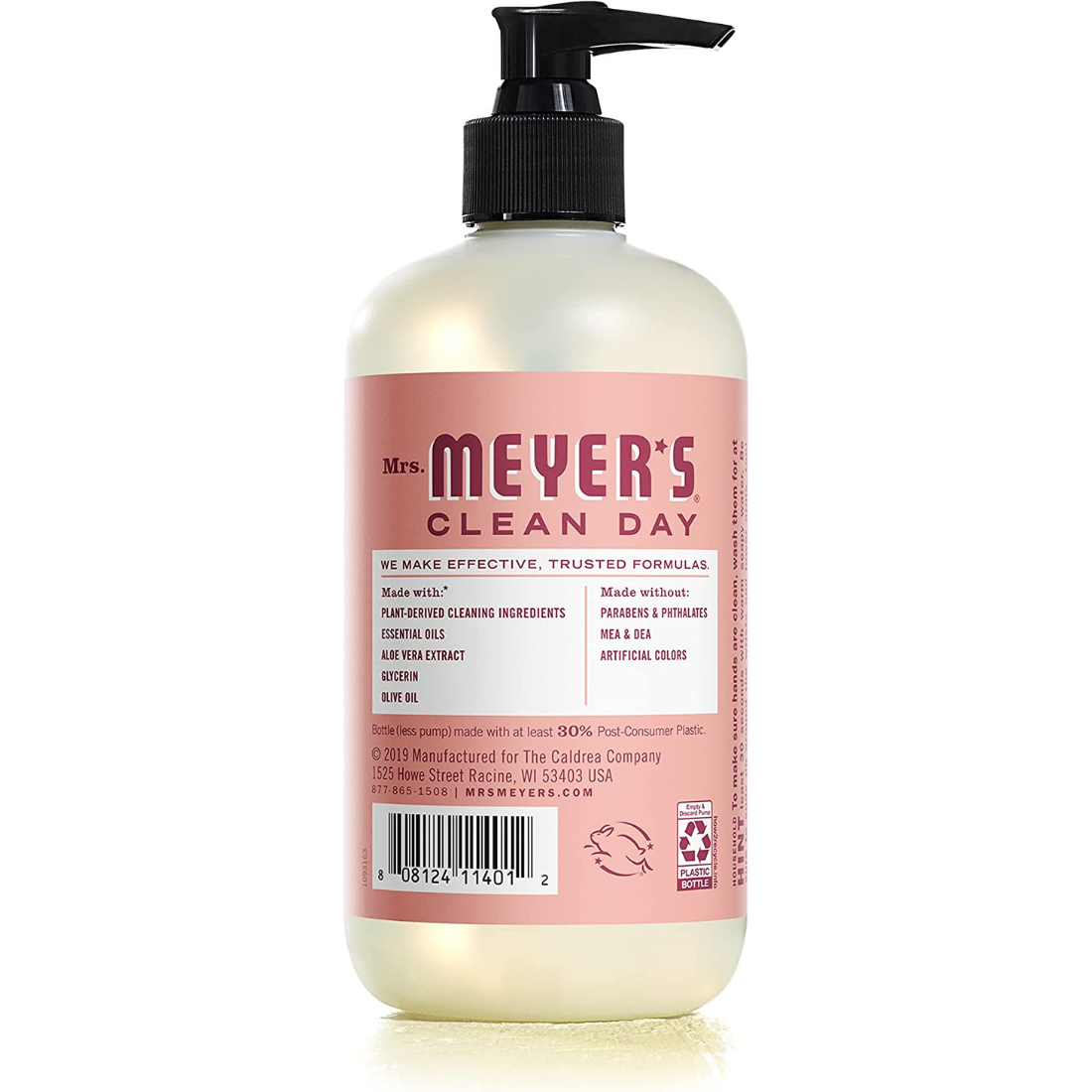 Mrs. Meyer's Clean Day Hand Soap Made With Olive Oil & Aloe Vera  Rose Scent 12.5 Fl Oz (370ml)