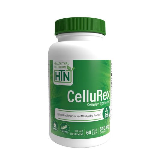 Health Thru Nutrition CelluRex (Cellular Optimizer w/ PQQ, CoQ10 and More) 640mg 60 Vegecaps for Optimal Cardiovascular and Mitochondria Function