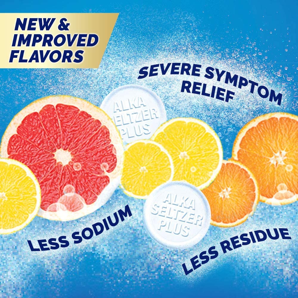 Alka - Seltzer Plus Power Fast Fizz Citrus for Severe Cold & Flu 24 Effervescent Tablets 1 Count (NO BOX)