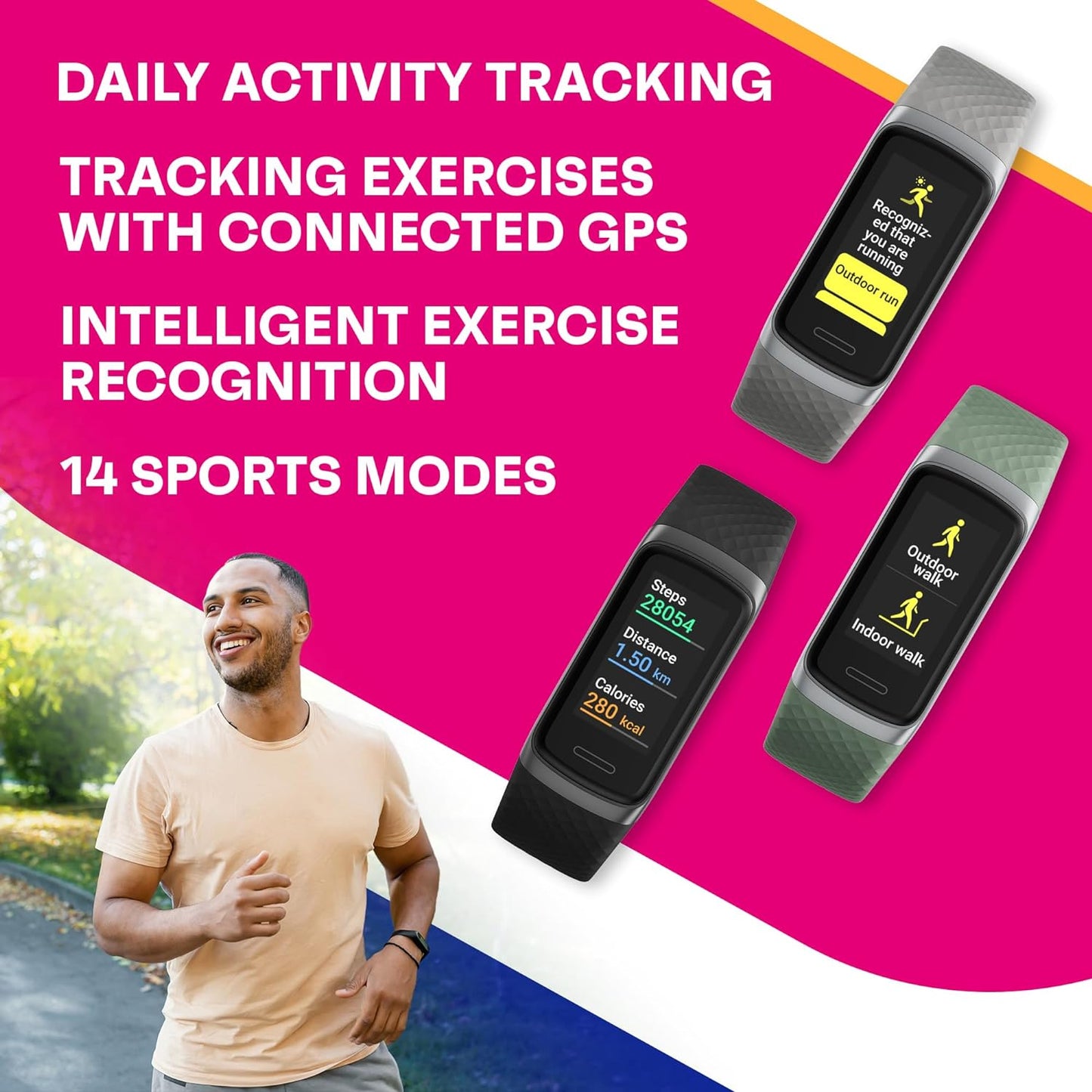 Octandra VeryFit Fitness Tracker Smart Watch (ID155) (Black)
