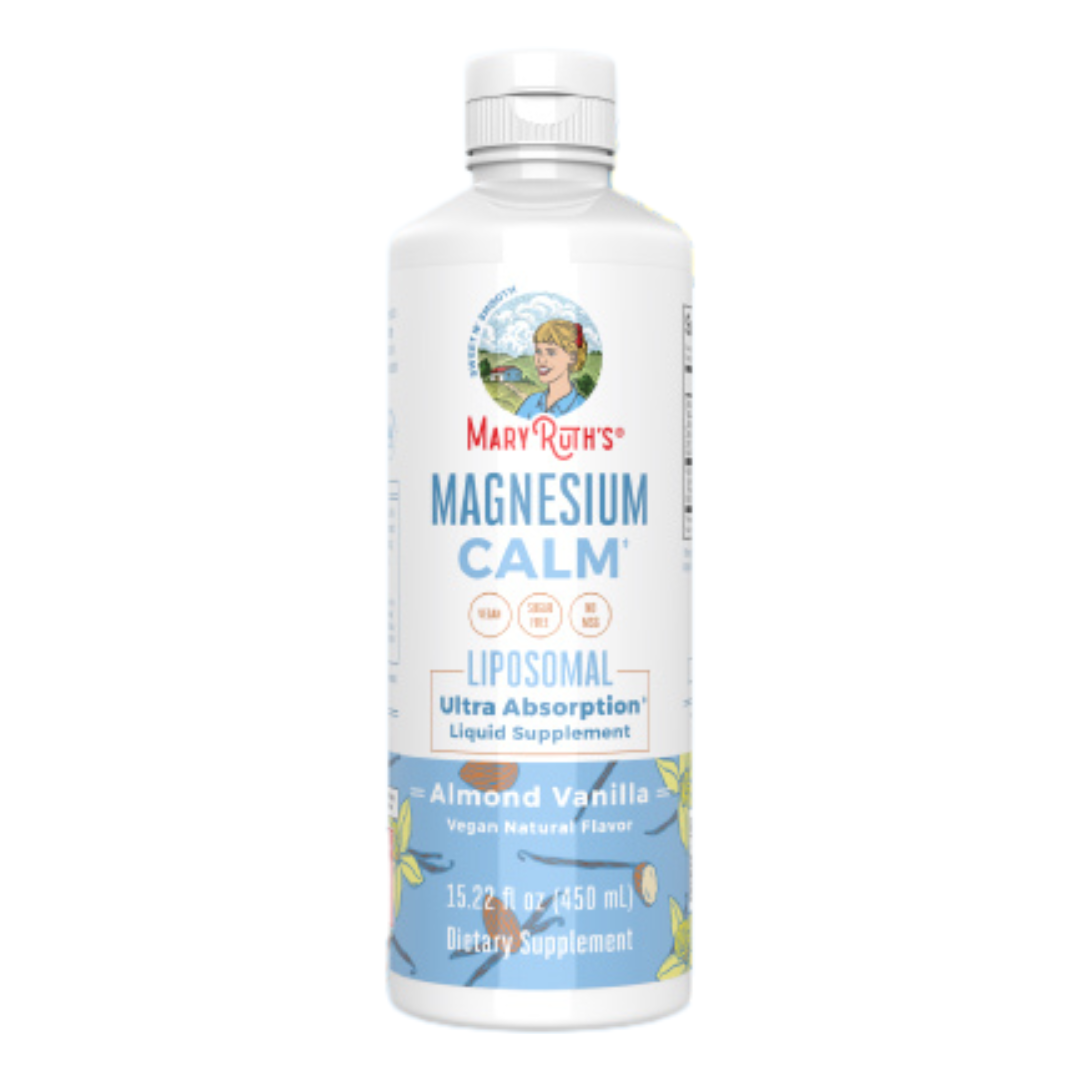 Mary Ruth's Vegan Magnesium Calm Liposomal Liquid Supplement Almond Vanilla, 450 ml / 15.22