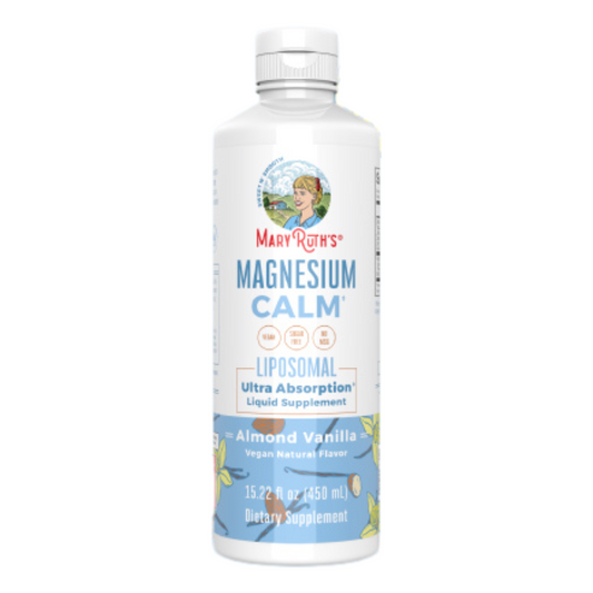 Mary Ruth's Vegan Magnesium Calm Liposomal Liquid Supplement Almond Vanilla, 450 ml / 15.22