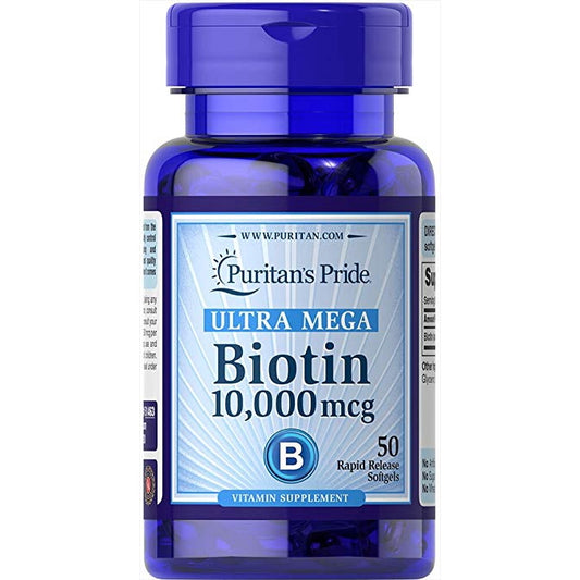 Puritans Pride Ultra Mega Biotin 10000 Mcg 50 Count