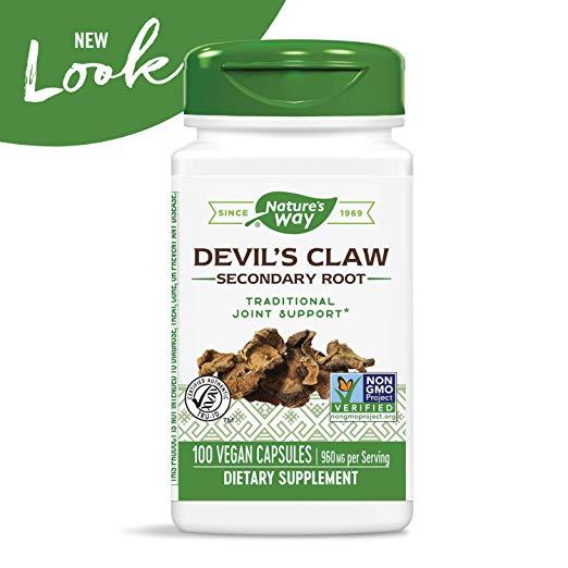 Nature's Way Devil’s Claw Secondary Root 960 mg, 100 Vegetarian Capsules (Packaging May Vary)