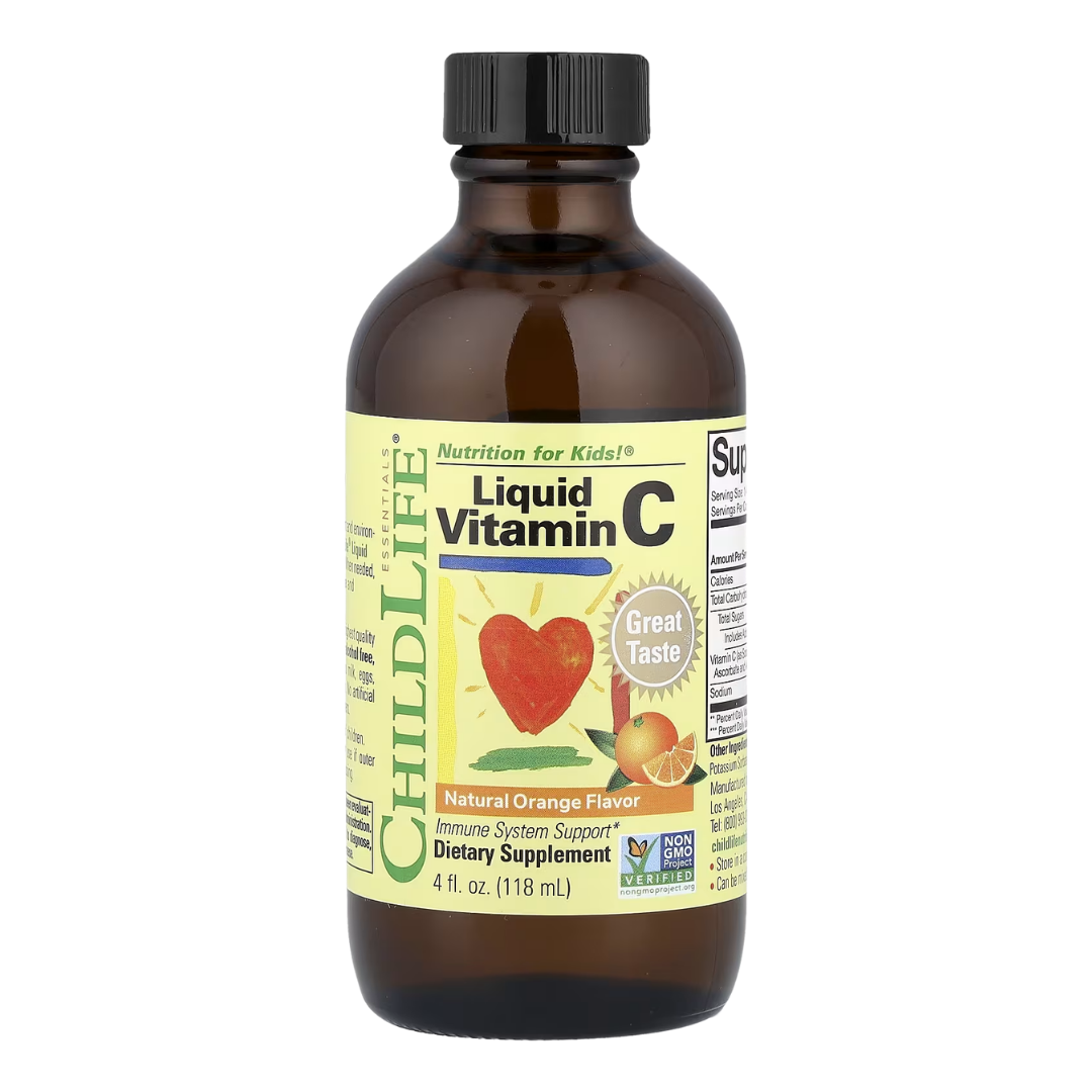 ChildLife Essentials Liquid Vitamin C Natural Orange Flavor, 4 oz / 118 ml