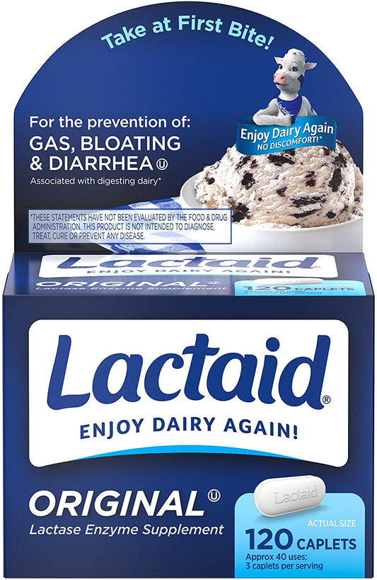 Lactaid Original Lactase Enzyme Supplement - 120 Caplets
