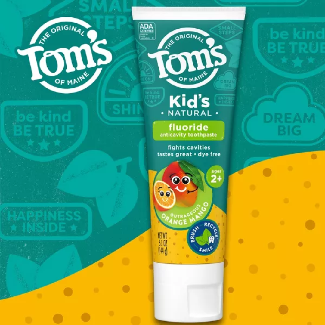 Tom's of Maine Kid's Natural Fluoride Outrageous Orange Mango Toothpaste, 144 g / 5.1 oz.
