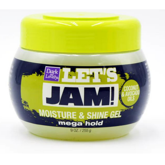 Dark and Lovely Let's Jam Moisture & Shine Gel Mega Hold (Coconut & Avocado Oils) 9oz / 255g