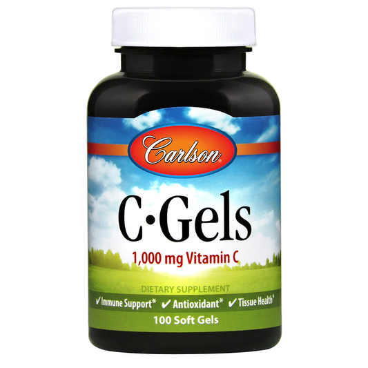 Carlson Vitamin C C-Gels 1000 mg 100 Softgels Immune Support & Heart Health