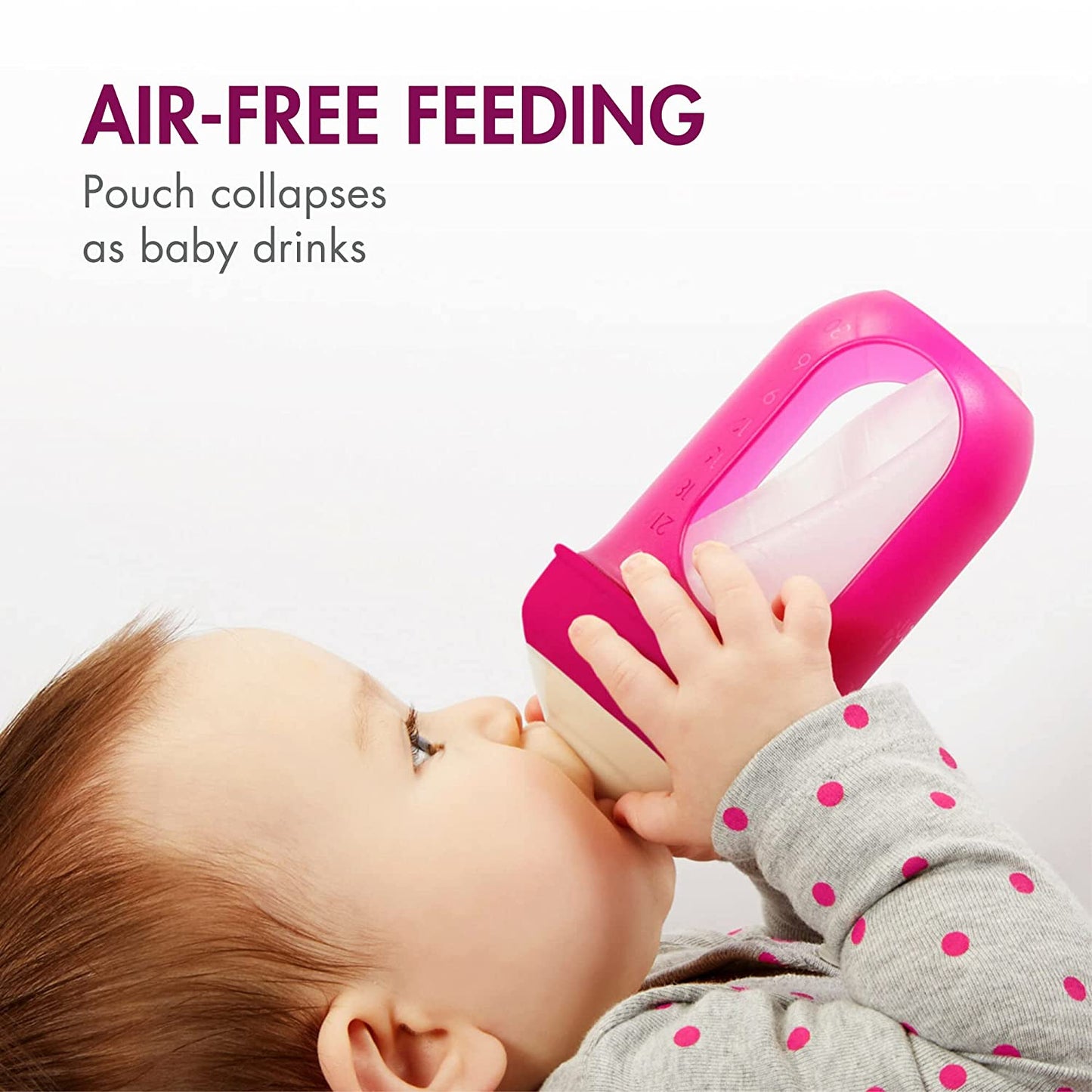 Boon Nursh Silicone Pouch Bottle Air Free Feeding Stage 2 Medium Flow 8 Oz / 236ml Set Of 3